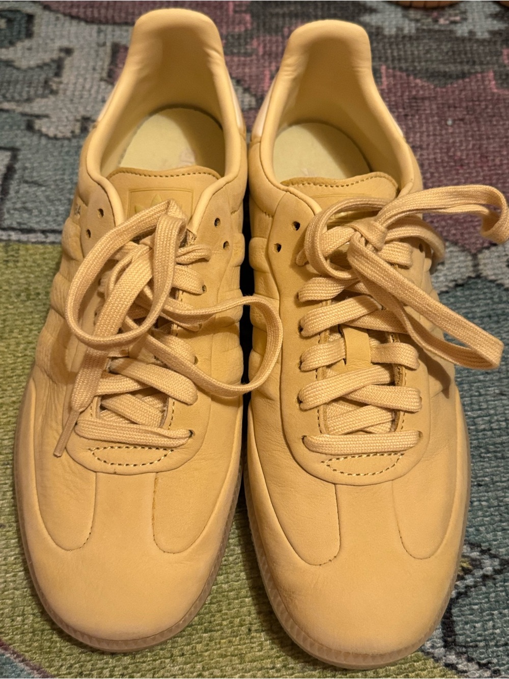 Men's Casual Leather Adidas Samba Sneakers in Light Yellow